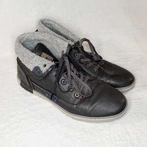 Day Five Mervin Men's Faux Leather Mid-Top Sneaker Boots with Sherpa Lining